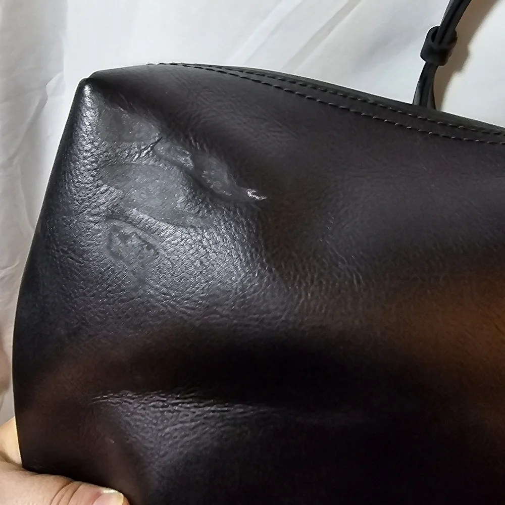 NWT Madewell Black Cow Leather Zip Top Transport Crossbody Bag Top Handle Purse - Picture 10 of 15